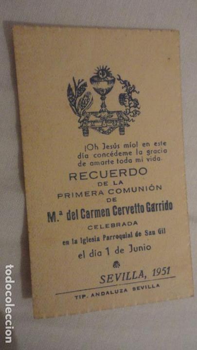 Postales: RECUERDO PRIMERA COMUNION.MARIA DEL CARMEN CERVETTO GARRIDO.SEVILLA 1951