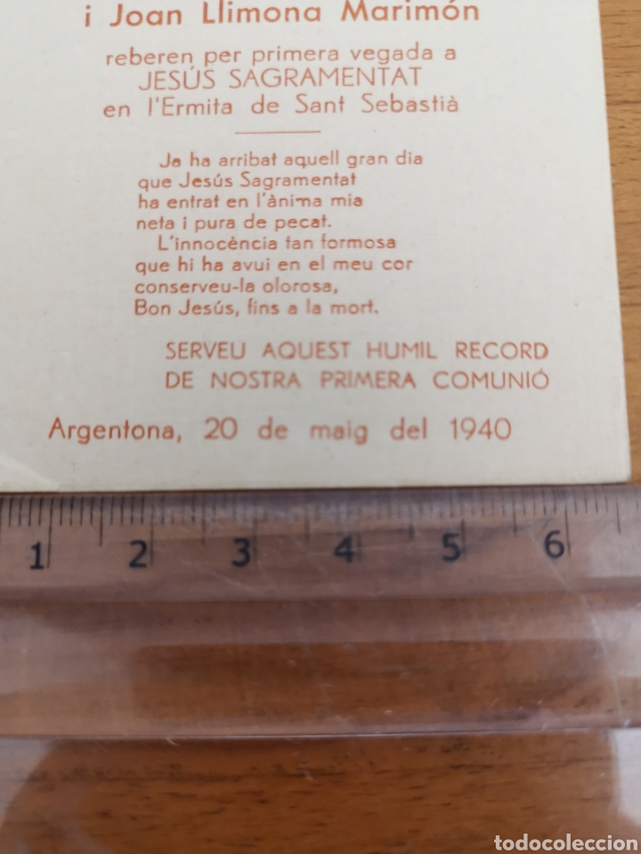 Postales: Recordatorio de comuni&oacute;n de Argentona del a&ntilde;o 1940 - Foto 3
