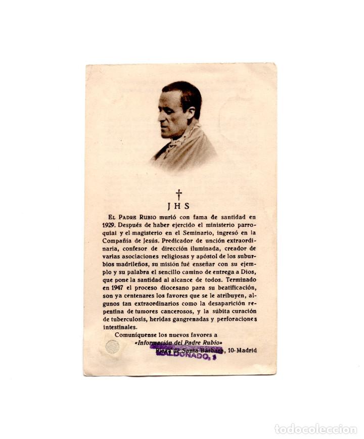 Postales: RECORDATORIO.- PADRE RUBIO 1947. CON RELIQUIA.