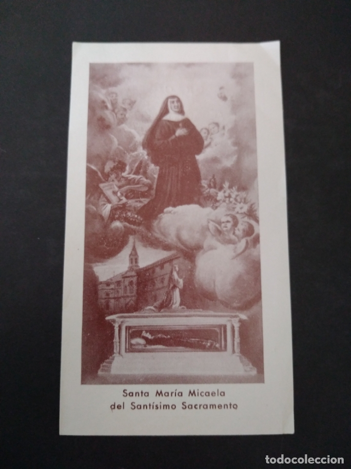 Postales: SANTA MARIA MICAELA DEL SANT&Iacute;SIMO SACRAMENTO ANTIGUA ESTAMPA