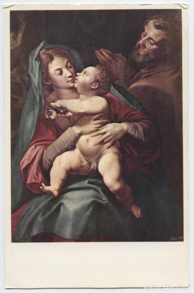 Postales: N&ordm; 292 - LA SAGRADA FAMILIA DEL RACIMO. C. Procaccini. Museo del Prado. Sin circular. Ed. OFFO.