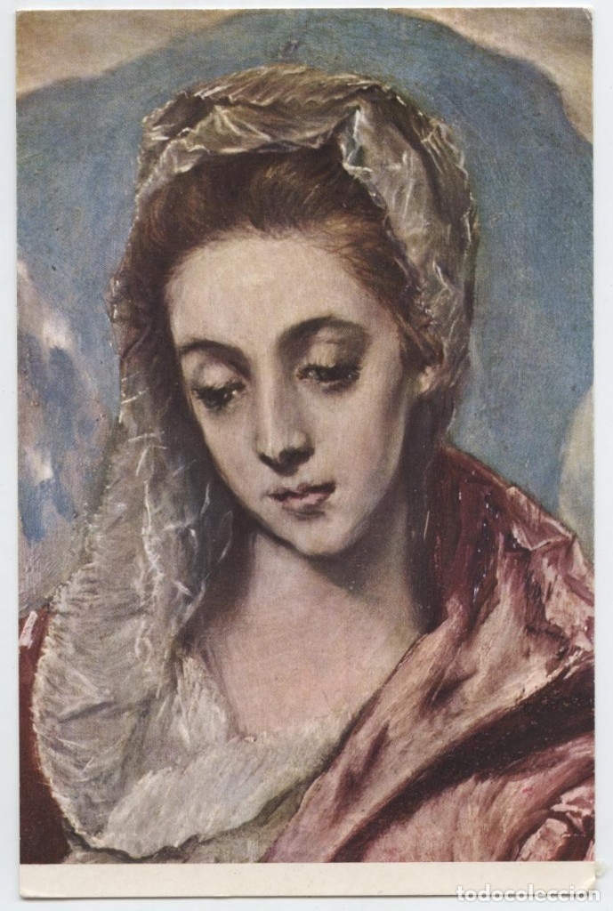 Postales: N&ordm; O-24 - La Virgen de la Buena Leche. Fragmento. El Greco. Sin circular. Ed. OFFO.