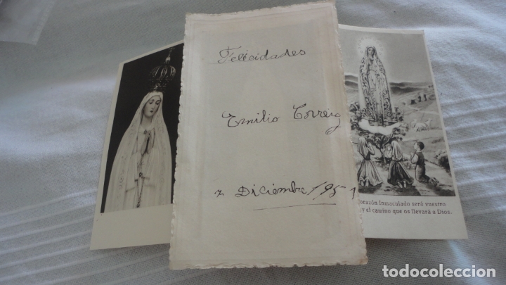 Postales: ANTIGUO TRIPTICO.ESTAMPAS.VIRGEN DE FATIMA 1951 - Foto 3