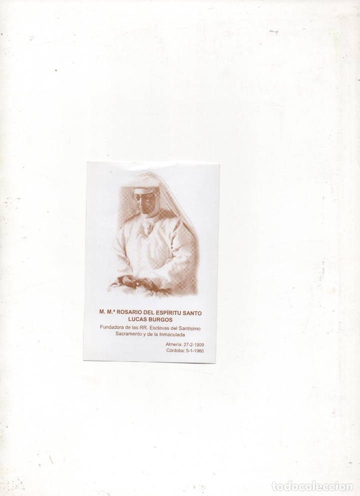 Cartes Postales: ESTAMPA  ROSARIO DEL ESPIRITU SANTO-FUNDADORA DE LAS RR.ESCLAVAS-GRANADA-