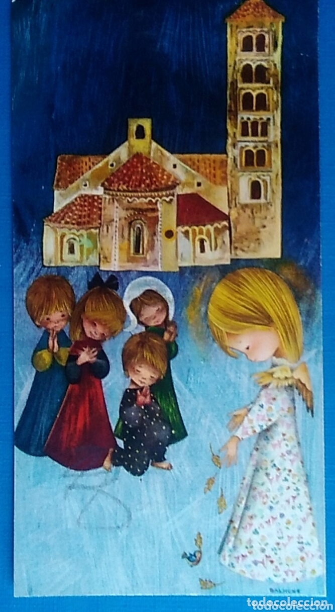 Postais: Estampa recuerdo recordatorio comunion ilustra salmons serie dorica 3 Barcelona 1964