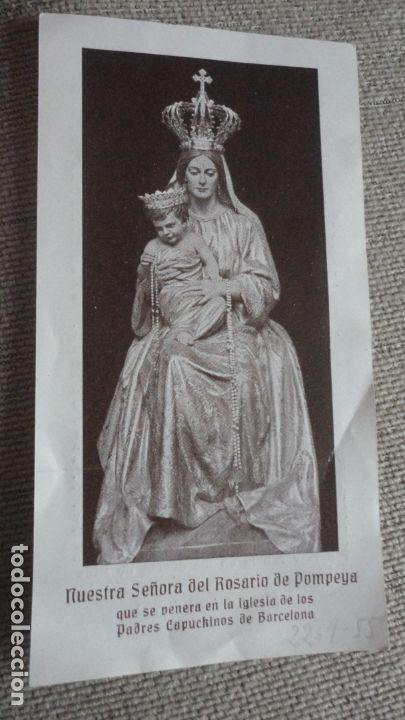 Postales: ANTIGUA ESTAMPA.VIRGEN DEL ROSARIO DE POMPEYA.PADRES CAPUCHINOS.BARCELONA