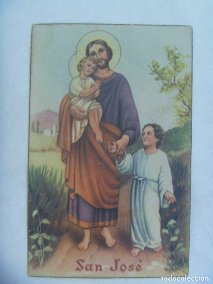 Postales: POSTAL CON BONITO DIBUJO DE SAN JOSE CON EL NI&Ntilde;O JESUS . A&Ntilde;OS 40