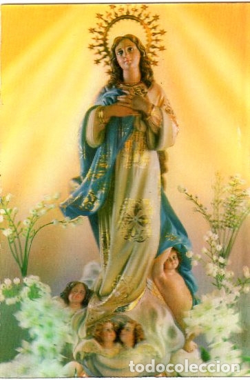 Postales: INMACULADA CONCEPCION *** POSTAL HOLOGR&Aacute;FICA ESCUDO DE ORO