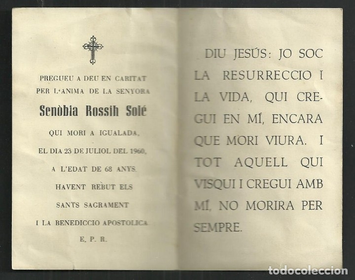 Postales: RECORDATORIO DEFUNCION. IGUALADA 1960 - Foto 2
