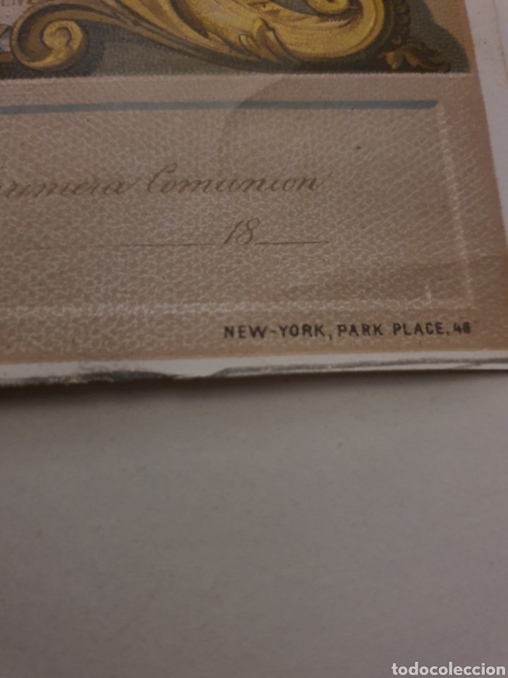 Postales: Recordatorio de comuni&oacute;n de 1800 - Foto 4