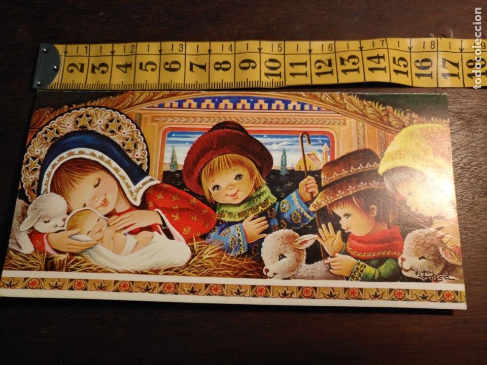 Postales: FELICITACION NAVIDAD TARJETA ESCRITA diptico navidad portal de belen NACIMIENTO - J DE LA ROSA CYZ