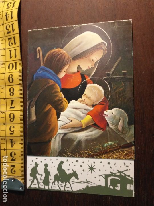 Postales: FELICITACION NAVIDAD TARJETA ESCRITA diptico navidad portal DE belen NACIMIENTO - VIRGEN NI&Ntilde;O JESUS