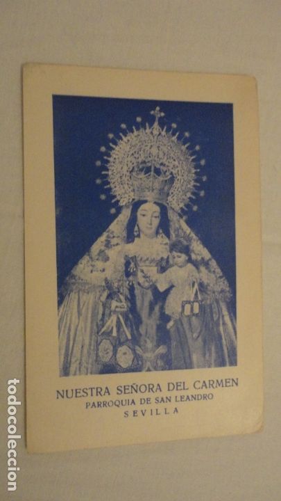 Postales: ANTIGUA ESTAMPA NUESTRA SE&Ntilde;ORA DEL CARMEN.SAN LEANDRO.SEVILLA 1967