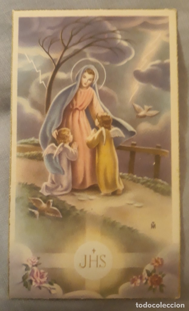 Postkarten: -76365 RECORDATORIO PRIMERA COMUNION, A&Ntilde;O 1957, DIBUJO NI&Ntilde;OS, M&Aacute;LAGA