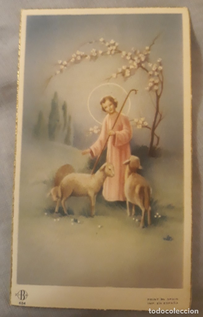 Postcards: -76370 RECORDATORIO PRIMERA COMUNION, A&Ntilde;O 1957, DIBUJO NI&Ntilde;OS, M&Aacute;LAGA