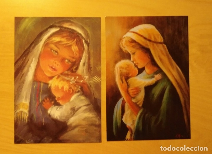 Postales: EV 32 Lote 2 postales Virgen con el Ni&ntilde;o Jes&uacute;s - ED Bilbao n&ordm; 41 y 42 - Sin uso