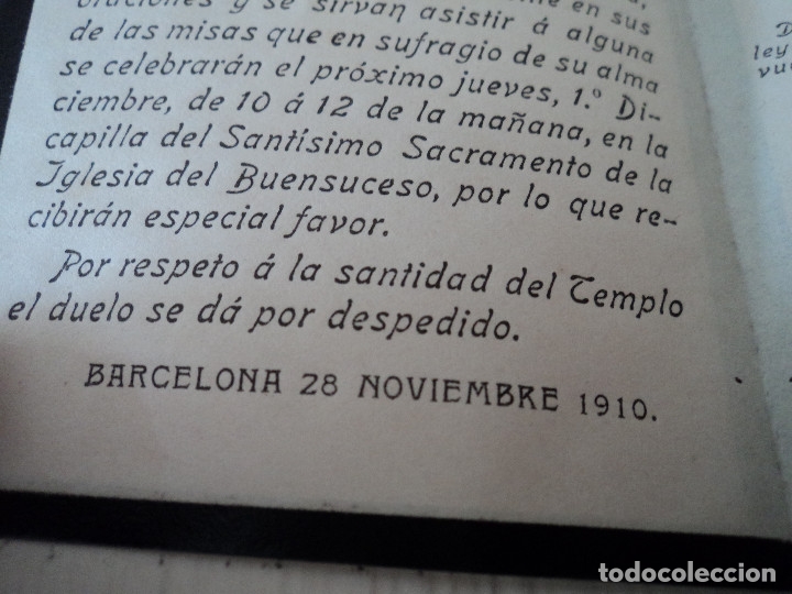 Postales: ANTIGUO RECORDATORIO DE DEFUNCION 1910 - Foto 4