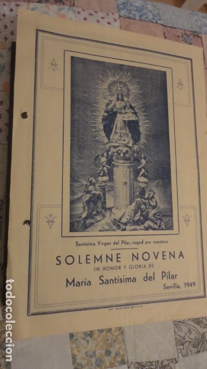Postales: SOLEMNE NOVENA VIRGEN DEL PILAR.SEVILLA 1949.JUAN MANUEL SANTA TERESA.