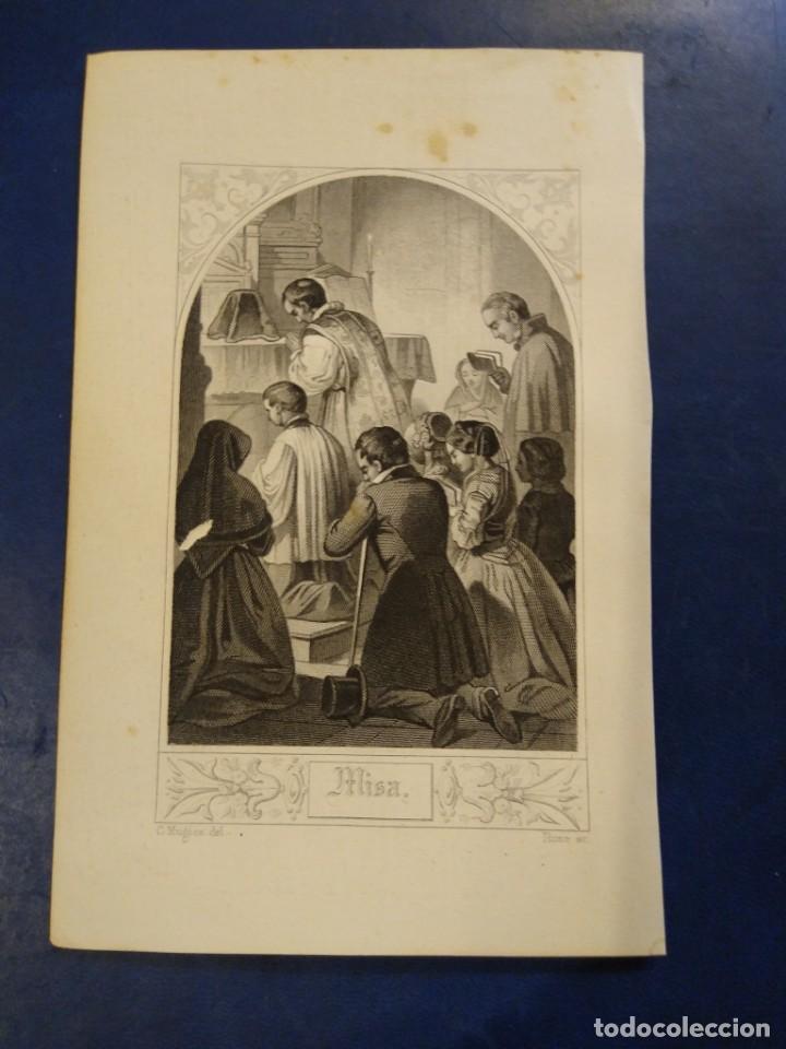 Postales: Grabado religioso. Misa - Foto 1