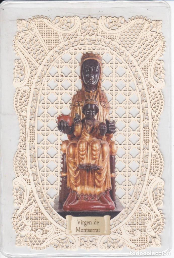 Postales: ESTAMPILLA TIPO BORDADO DE LA VIRGEN NTRA. SRA. DE MONTSERRAT - RADIO MARIA