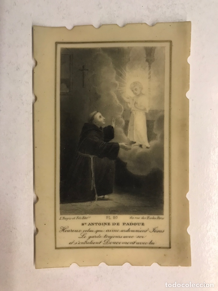 Postales: SAN ANTONIO DE PADUA. Estampa Francesa en Celuloide. Edita: L. Turgis PARIS (h.1920?)