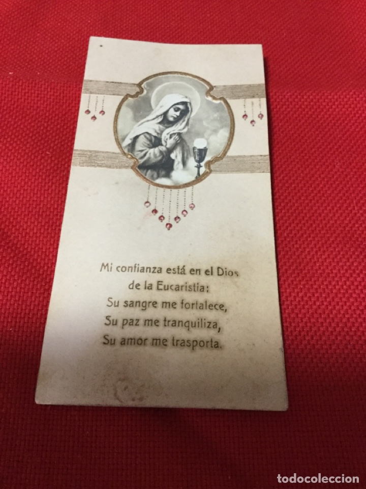 Postcards: ESTAMPA RECUERDO PRIMERA COMUNI&Oacute;N 1915- con fotograf&iacute;a