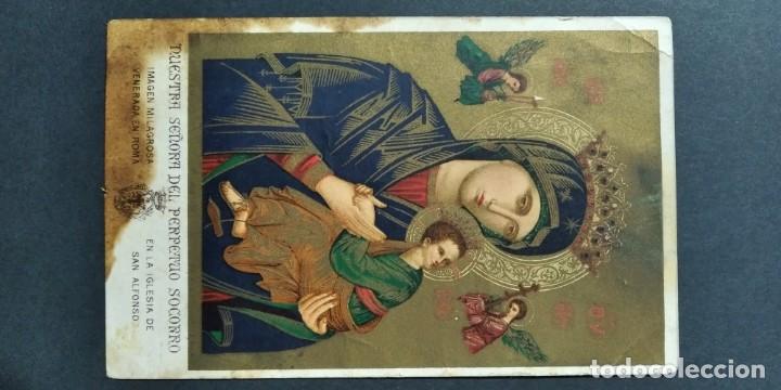 Postais: NUESTRA SE&Ntilde;ORA DEL PERPETUO SOCORRO - VENERADA SAN ALFONSO DE ROMA	 - ESTAMPA RELIGIOSA MARIANA	A2