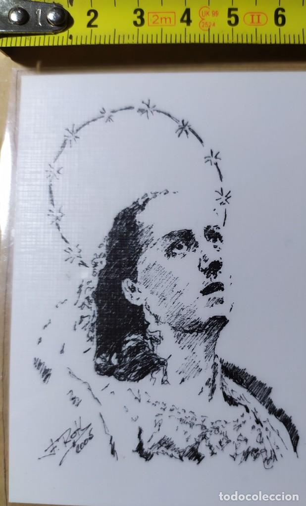 Postais: POSTALES RELIGIOSAS BLANCO Y NEGRO SEMANA SANTA EFECTO DIBUJO GRABADO VIRGEN FIRMADO 2005