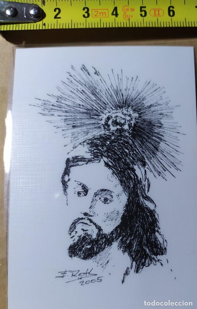 Postcards: POSTALES RELIGIOSAS BLANCO Y NEGRO SEMANA SANTA EFECTO DIBUJO GRABADO FIRMADO 2005