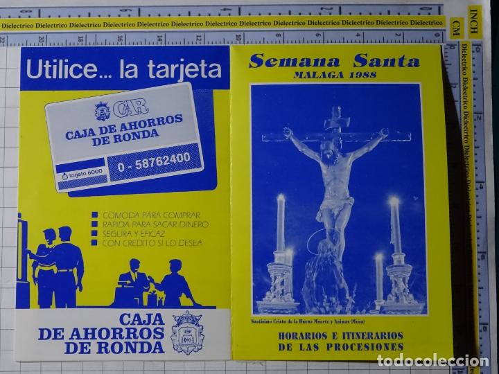 Cartes Postales: PROGRAMA SEMANA SANTA DE M&Aacute;LAGA HORARIOS ITINERARIOS DE LAS PROCESIONES A&Ntilde;O 1988 CRISTO BUENA MUERTE
