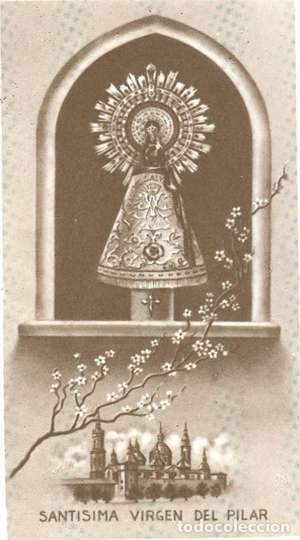 Postales: Antigua estampa Virgen del Pilar. Seguros Finisterre. 1963.