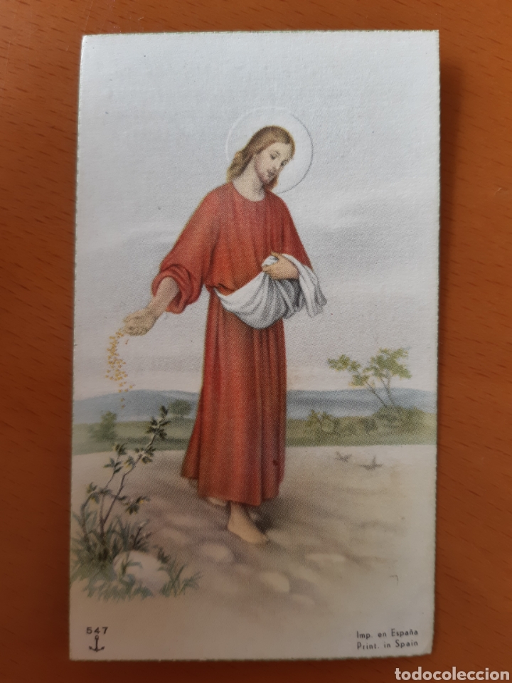 Postcards: Antiguo recordatorio de comuni&oacute;n con imagen del divino Jes&uacute;s.
