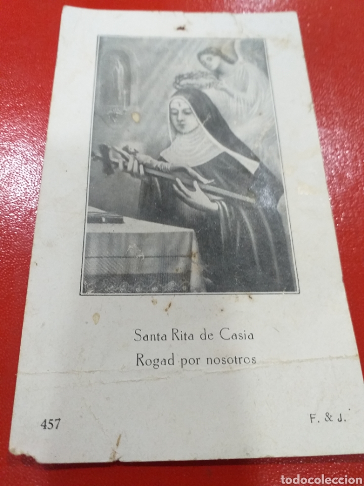 Cartoline: Antigua estampa Santa Rita de Casia - alg&uacute;n desperfecto