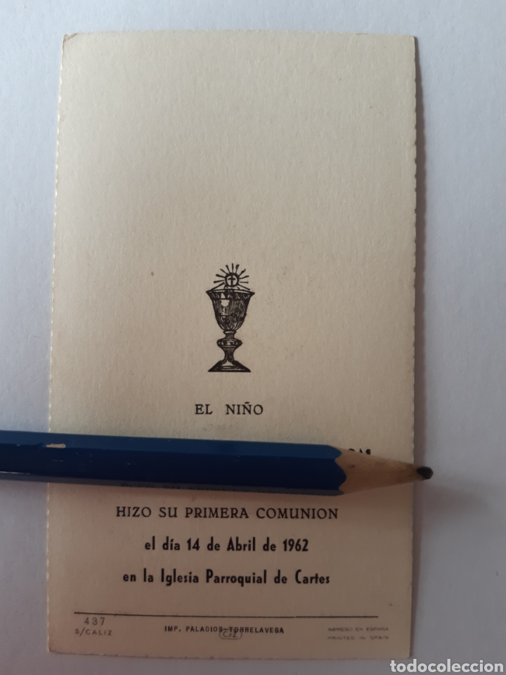 Postales: Antiguo recordatorio de comuni&oacute;n. - Foto 2