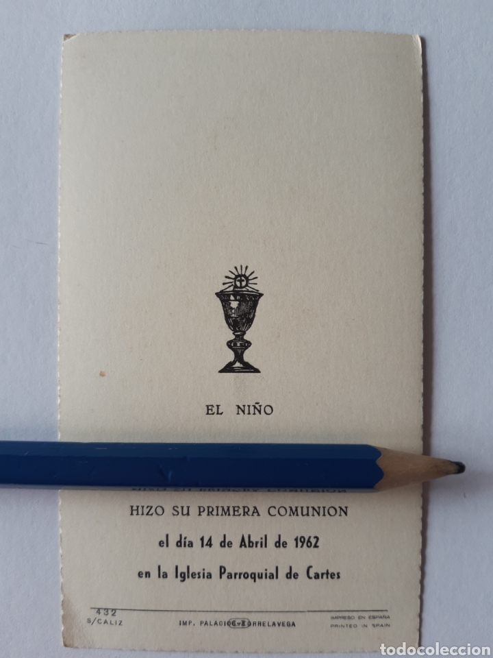 Postales: Antiguo recordatorio de comuni&oacute;n. - Foto 2