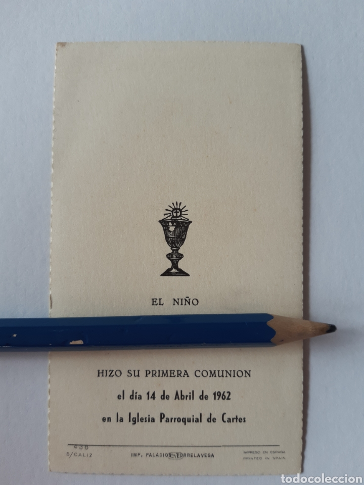 Postales: Antiguo recordatorio de comuni&oacute;n. - Foto 2