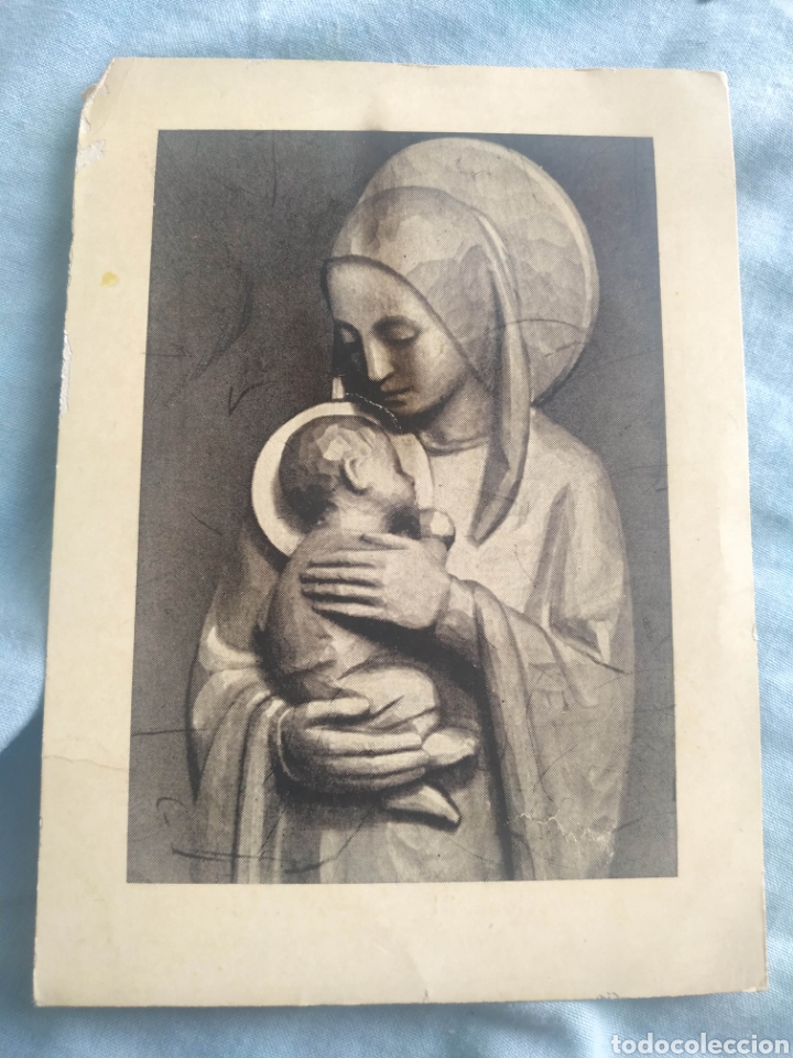 Postkarten: Estampa recordatorio postal Escuela Betania visita Jubilar 1951. Imagen Virgen