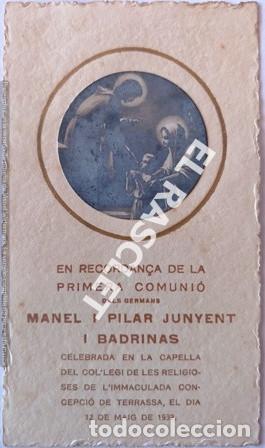 Postales: ANTIG&Uacute;O RECORDATORIO PRIMERA COMUNI&Oacute;N DEL A&Ntilde;O 1932 - Foto 1