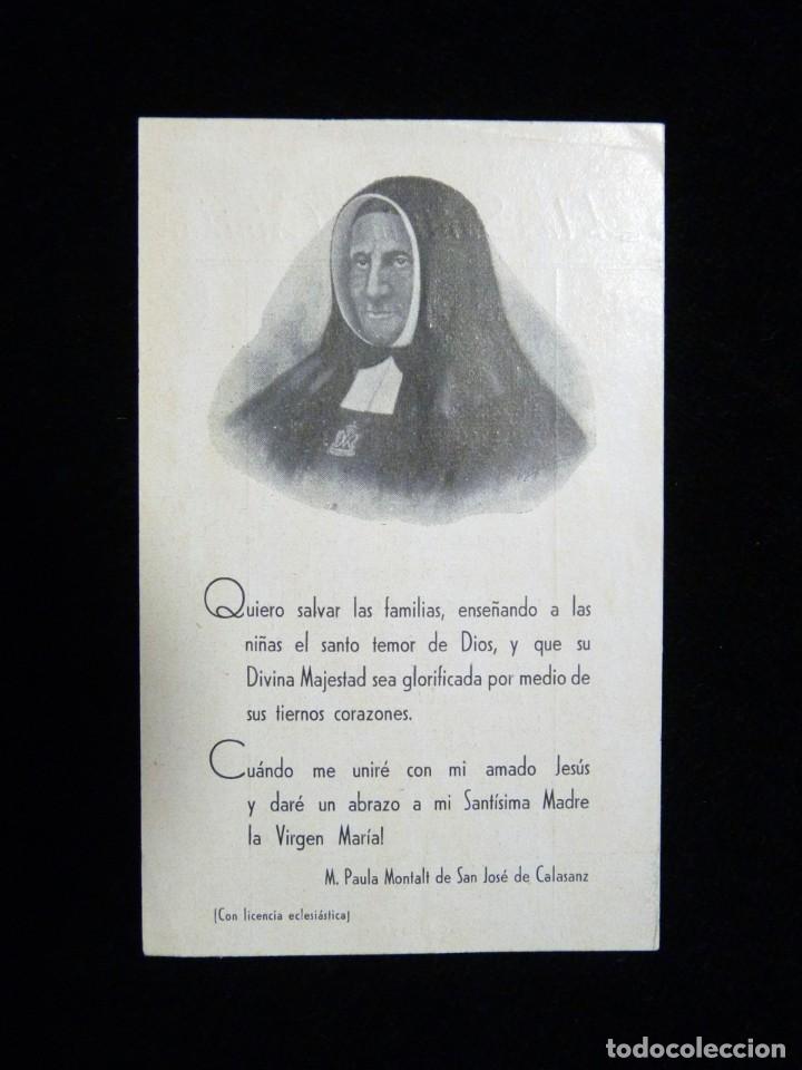 Postales: ESTAMPA ORACI&Oacute;N M. PAULA MONTALT DE SAN JOS&Eacute; DE CALASANZ. A&Ntilde;OS 20