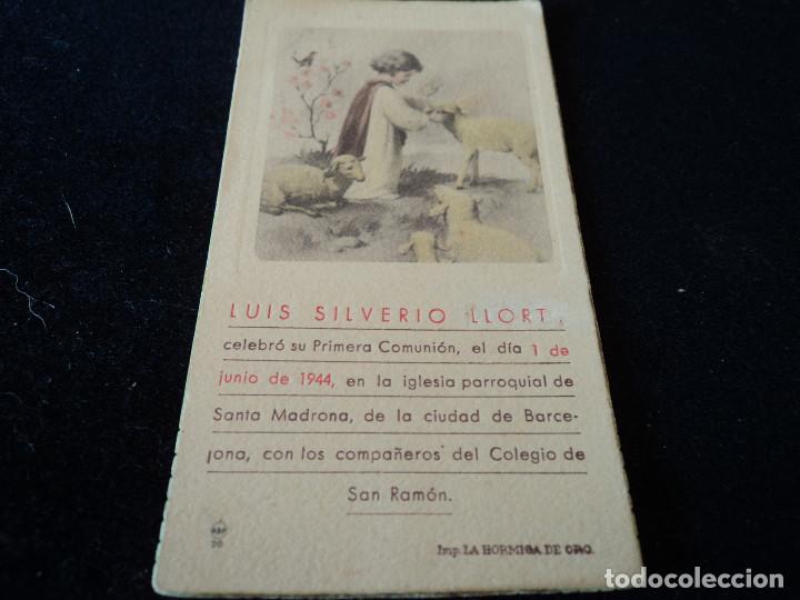 Postales: RECUERDO comunion 1944 Estampa BBP 20 IMP LA HORMIGA DE ORO 11 x 5,5 cm