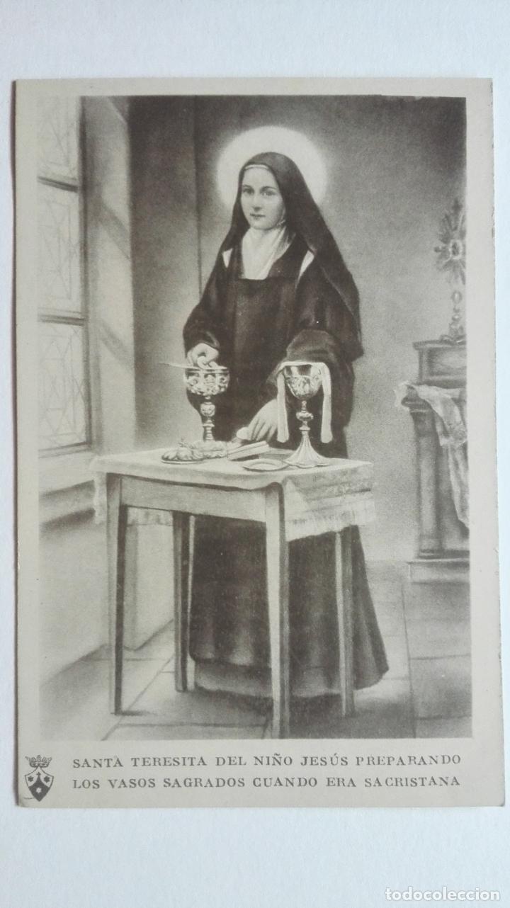 Postales: POSTAL - SANTA TERESITA DEL NI&Ntilde;O JESUS, PREPARANDO LOS VASO SAGRADOS CUANDO ERA SACRISTANA