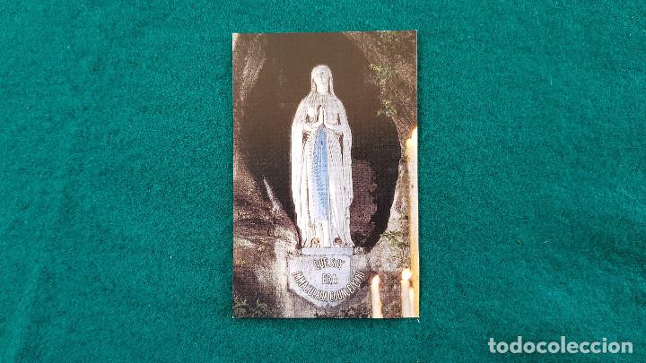 Postales: ESTAMPA RECORDATORIO VIRGEN DE LOURDES - PUBLICIDAD VIAJES PEREGRINACION AL DORSO