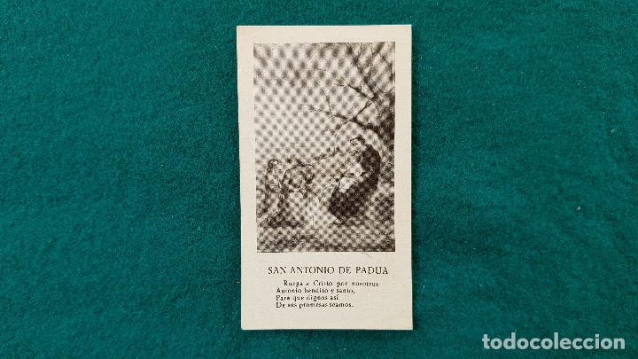 Postales: ESTAMPA RECORDATORIO SAN ANTONIO DE PADUA -ORACION AL DORSO