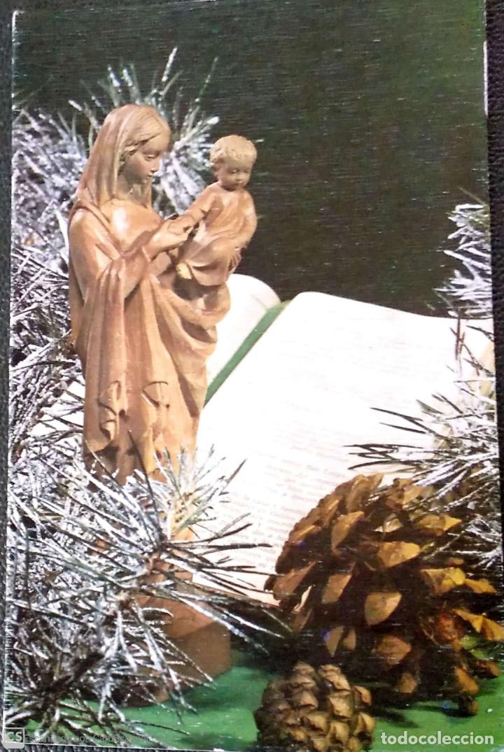 Cartes Postales: Virgen con Ni&ntilde;o. Felicitaci&oacute;n Navide&ntilde;a. Usada.