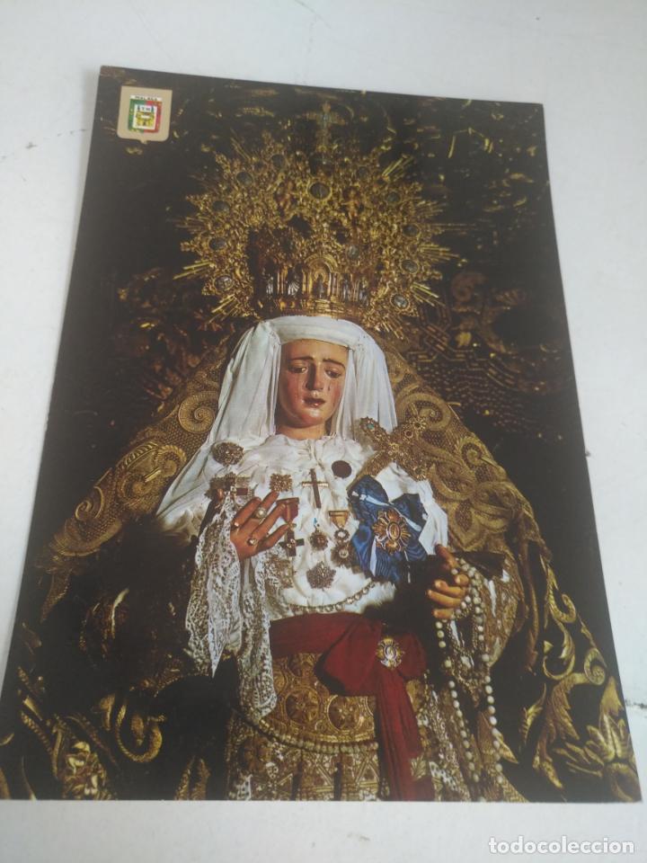 Postais: POSTAL VIRGEN O SANTO SEMANA SANTA - virgen DE LOS DOLORES MALAGA ESCUDO DE ORO
