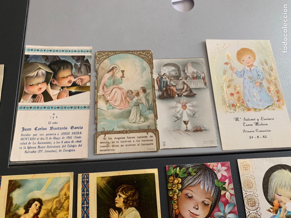 Postales: Lote 9 Estampas. Recordatorio Primera Comuni&oacute;n - Foto 2