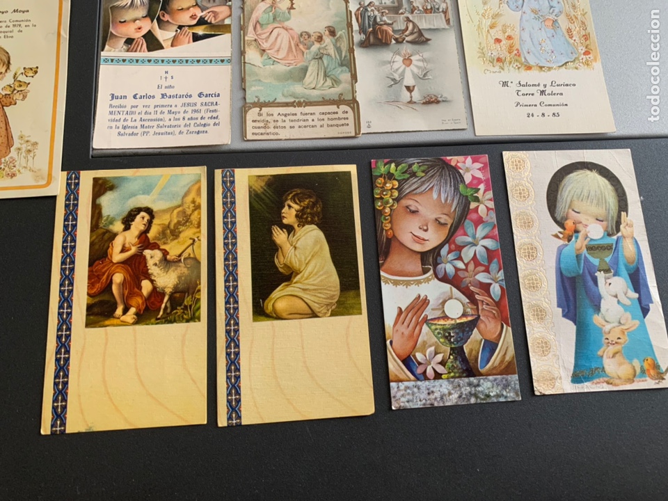 Postales: Lote 9 Estampas. Recordatorio Primera Comuni&oacute;n - Foto 3