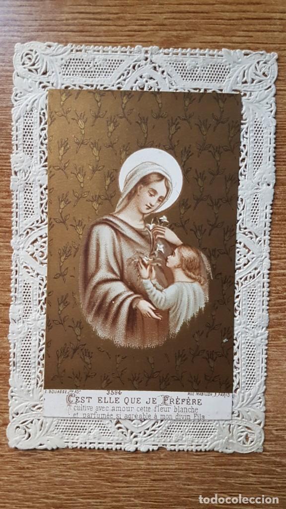 Postales: ANTIGUA ESTAMPA TROQUELADA DE LA VIRGEN. FRANCESA