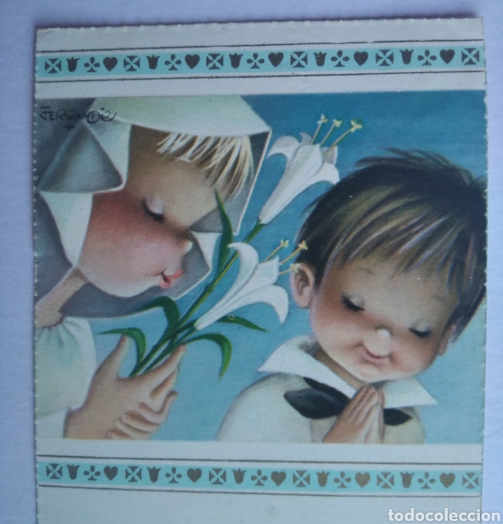 Postales: Estampa recuerdo recordatorio comunion ilustra Ferrandiz a&ntilde;o 1963
