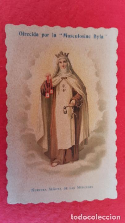 Postales: POSTAL ANTIGUA ESTAMPA NTRA SRA DE LAS MERCEDES VIRGEN CON PUBLICIDAD ORIGINAL PRJ 123